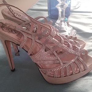 Vince Camuto Silver glitz heels